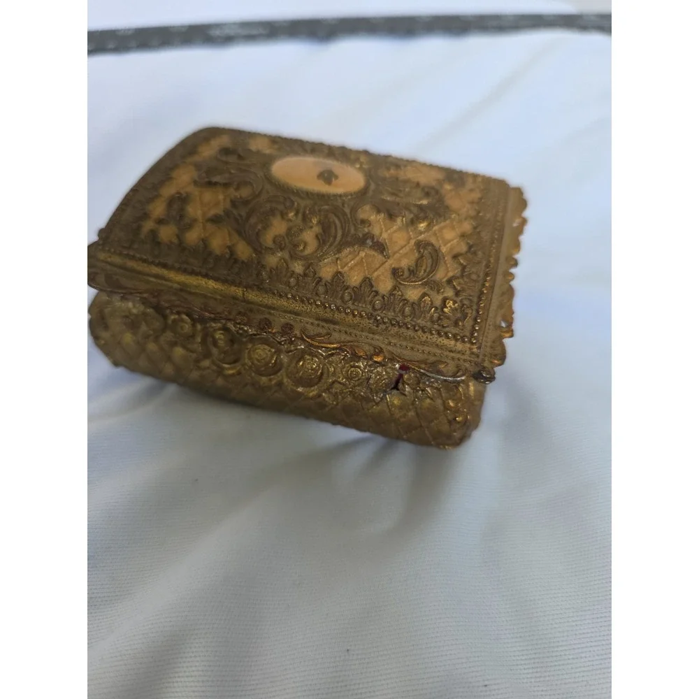 Antique Gold Colored Trinket Box